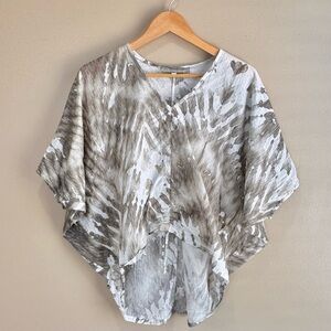 Bryn Walker Ria Dolman Batwing Top. Lightweight Cinch Tie Dye. Boho Artsy Small